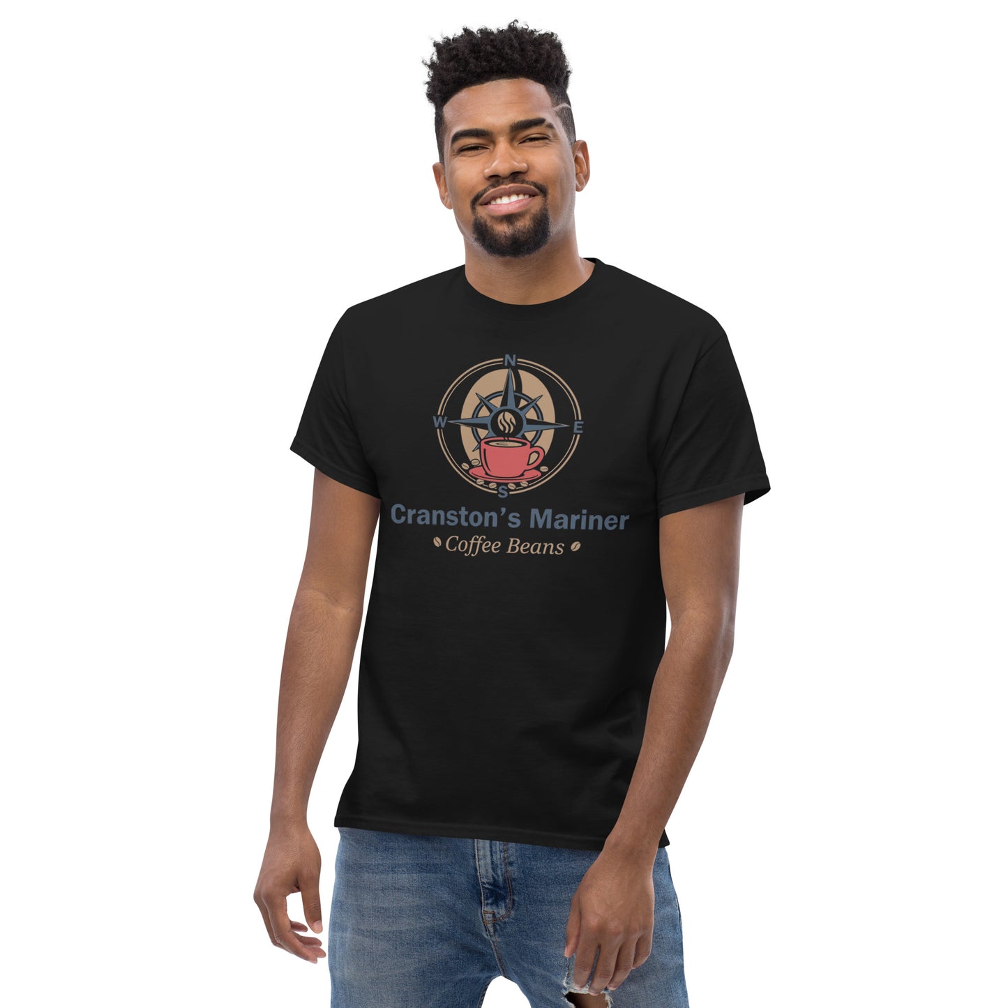 Unisex classic T-shirt, black, front graphic logo and text print
