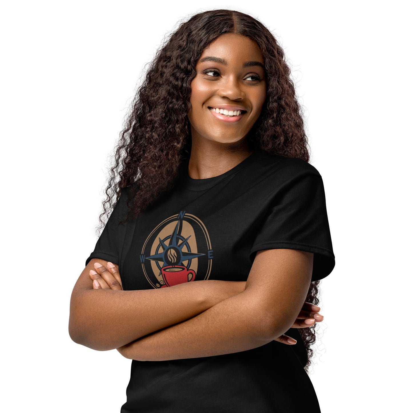 DryBlend T-shirt, black with front coffee emblem graphic and crew neckline