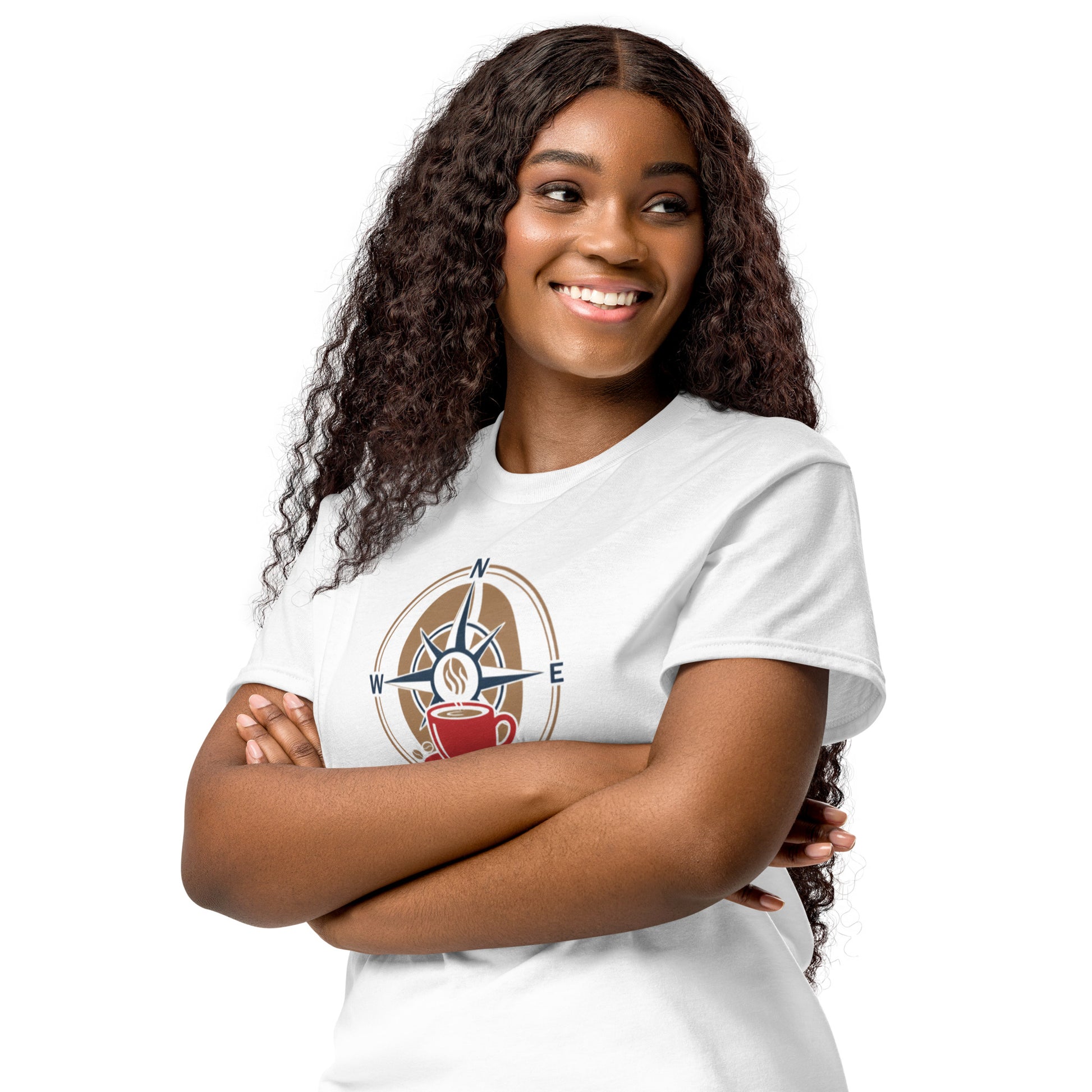 White DryBlend T-shirt with crew neck and short sleeves, front logo print